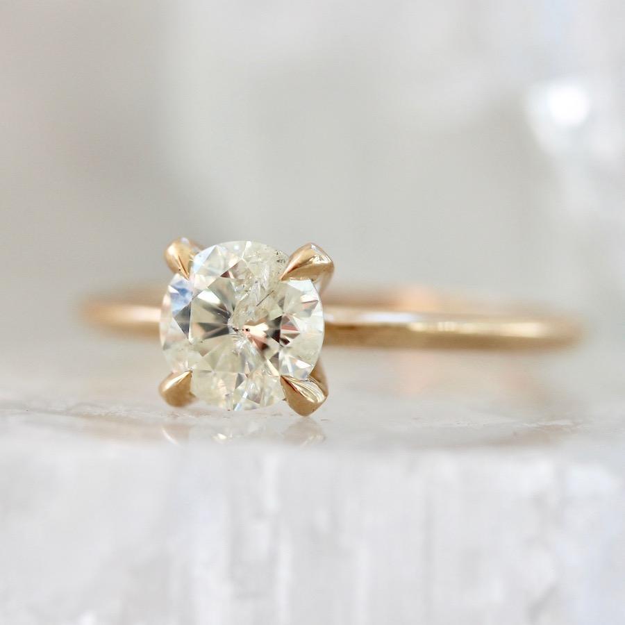 Gem Breakfast Bespoke Ring Stella Ice Diamond In Peach Gold