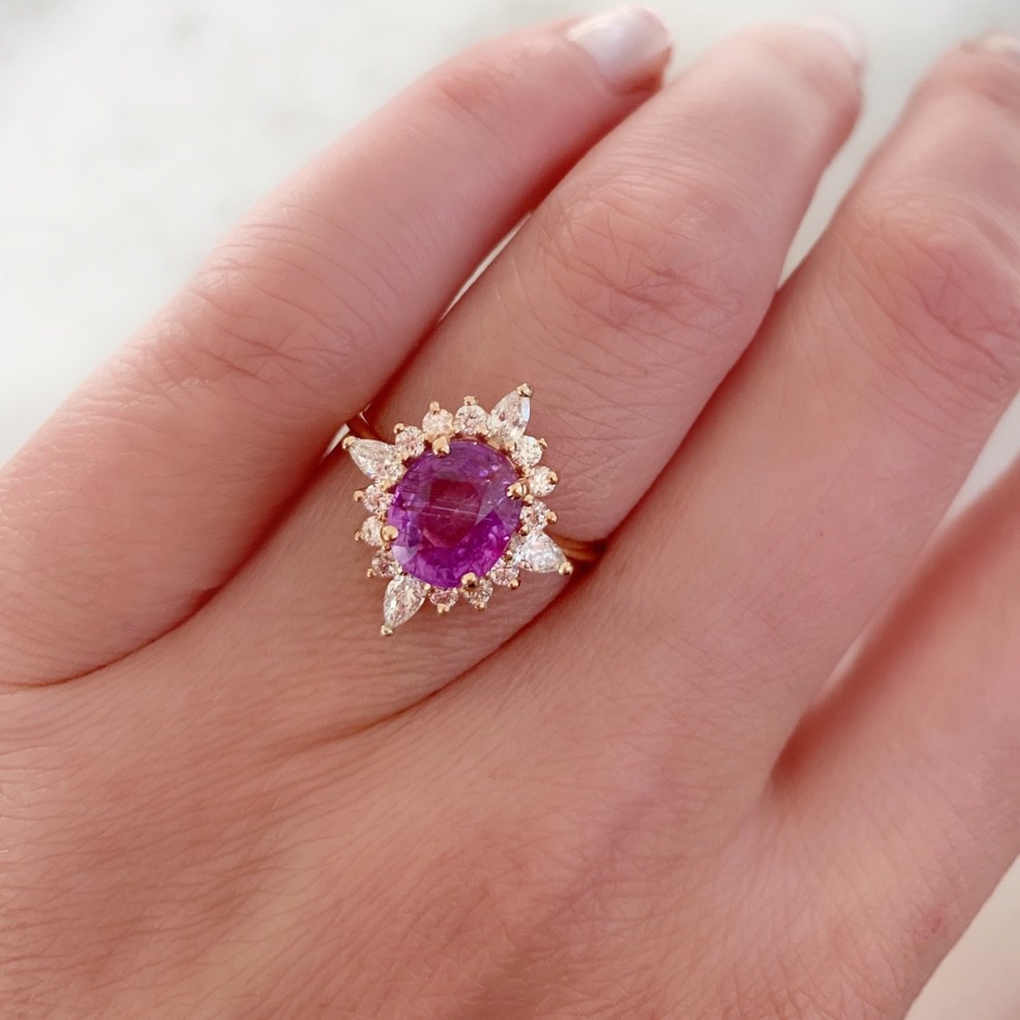 Gem Breakfast Bespoke Ring Sweet Thing Pink Sapphire Asteri Ring