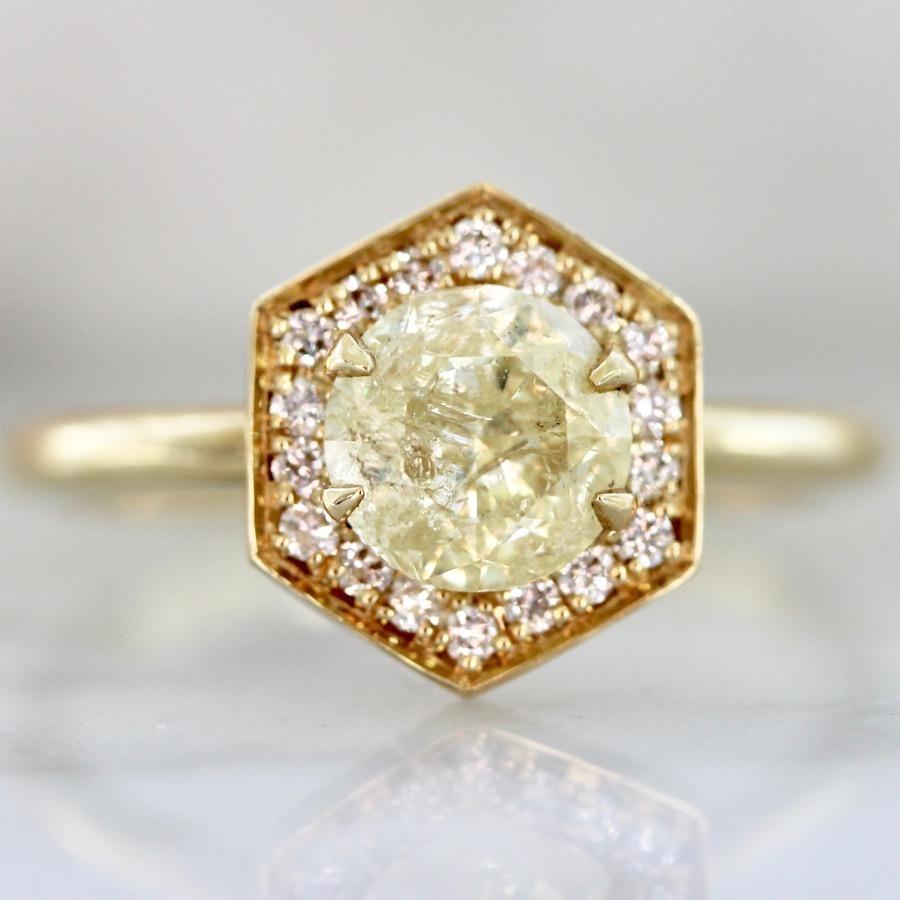 Gem Breakfast Bespoke Ring Yoko Yellow Diamond Hexagon Ring