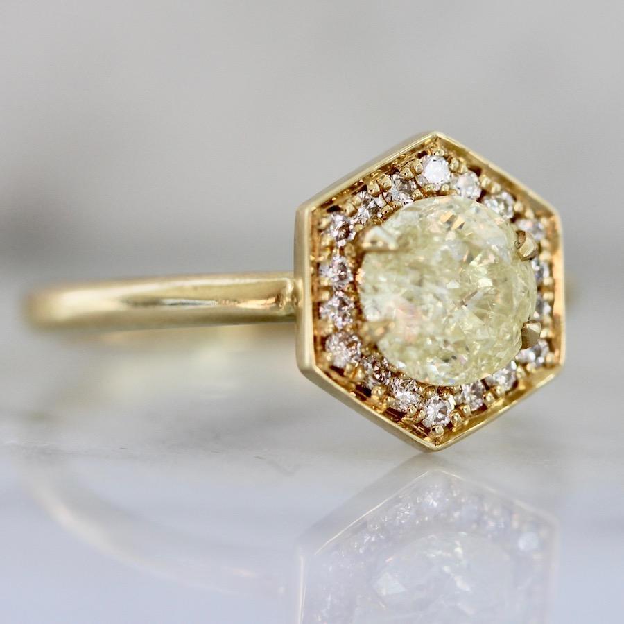 Gem Breakfast Bespoke Ring Yoko Yellow Diamond Hexagon Ring