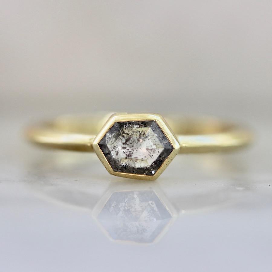 Gem Breakfast Ring Anise Hexagon Rose Cut Diamond Ring