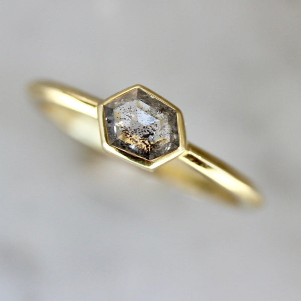 Gem Breakfast Ring Anise Hexagon Rose Cut Diamond Ring