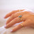 Azulejos Teal Emerald Cut Moyo Sapphire Ring