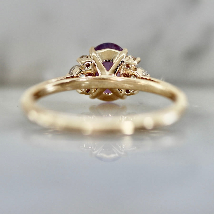 1.22 Carat Mirella Purple Oval Cut Opalescent Sapphire Ring