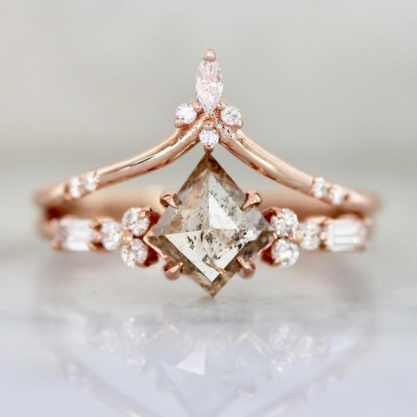 Hidden Space Jewelry Ring Lucky You Champagne Kite Cut Diamond Ring in Rose Gold