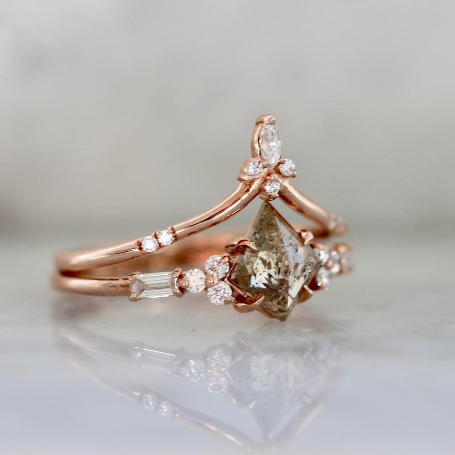 Hidden Space Jewelry Ring Lucky You Champagne Kite Cut Diamond Ring in Rose Gold