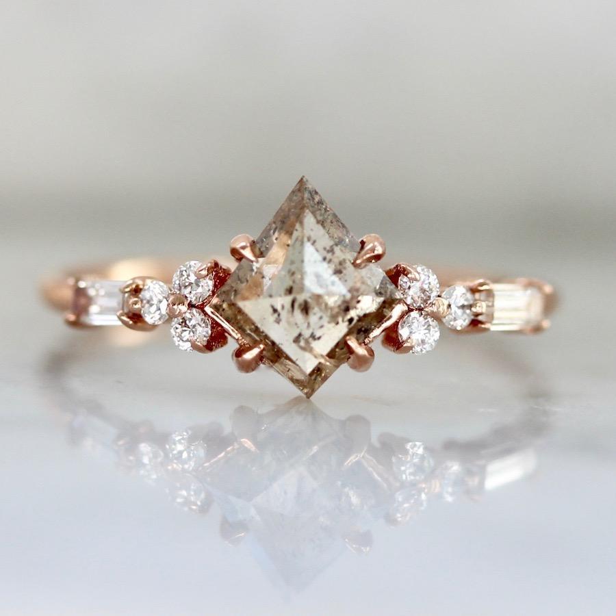 Hidden Space Jewelry Ring Lucky You Champagne Kite Cut Diamond Ring in Rose Gold