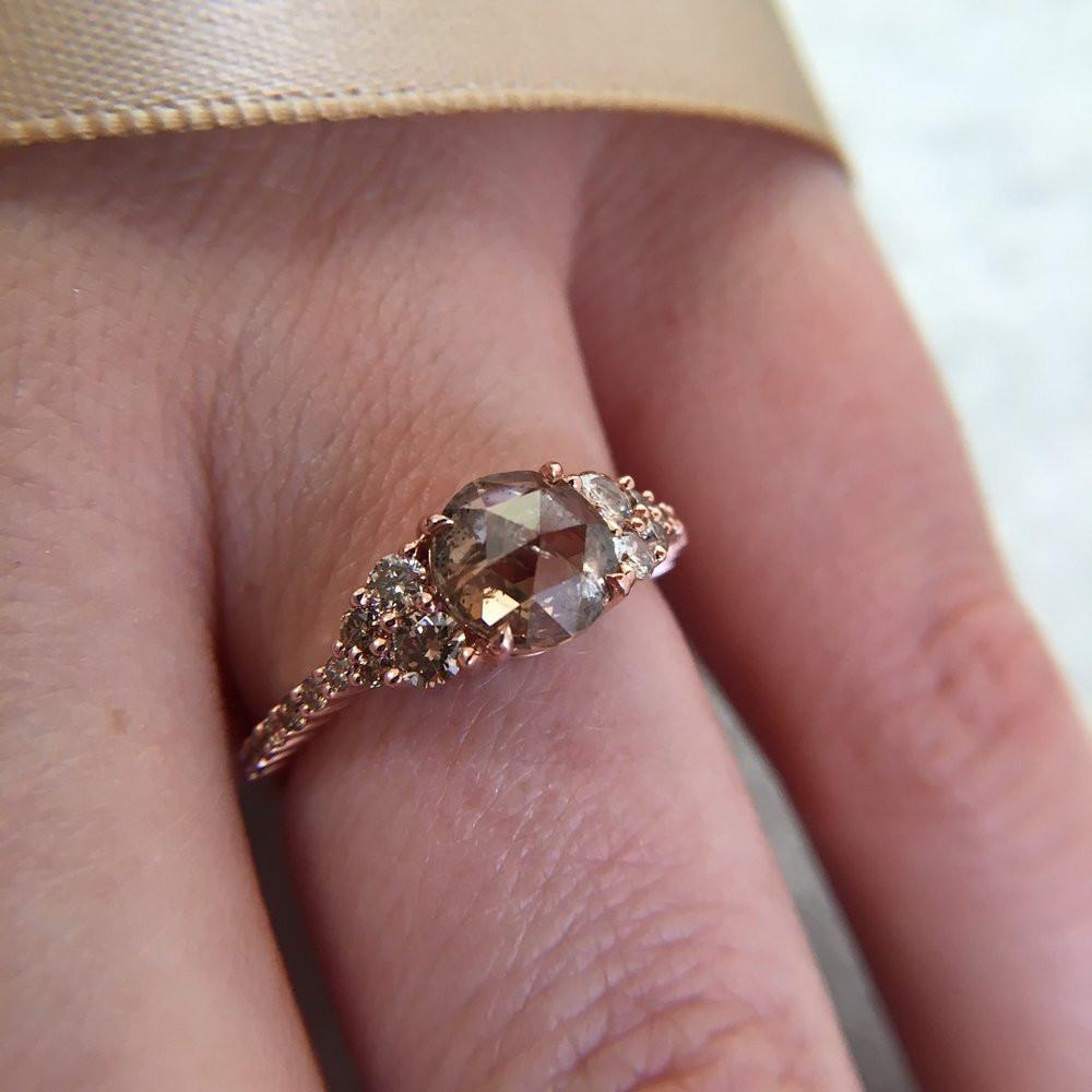Honey Jewelry Co Honey Jewelry Champagne Pave Diamond Ring