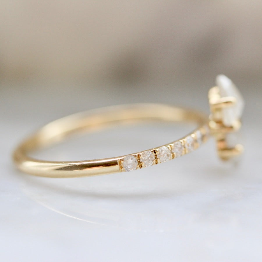 Icey Double Trillion Cut Twin Diamond Ring