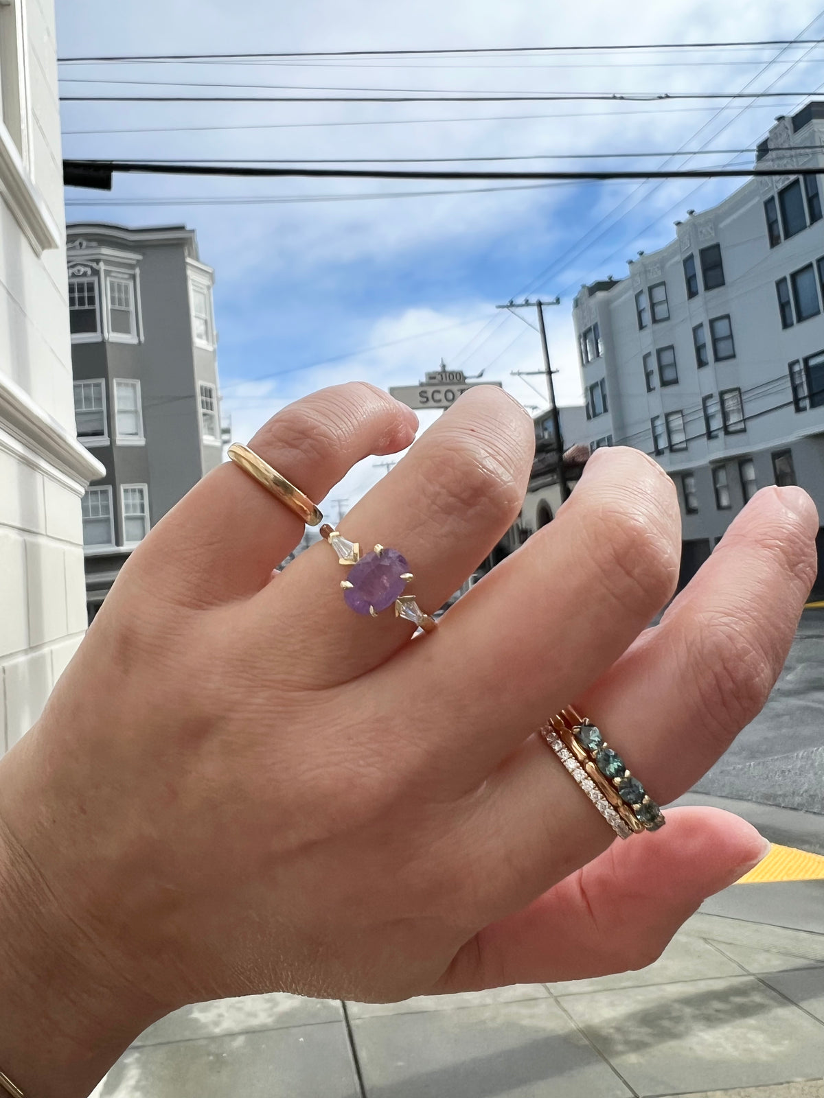 
            Purple Opalescent Sapphire Ring