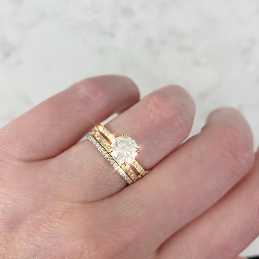 Nesa Icey Diamond Stella With Pave Shoulders In Yellow Gold