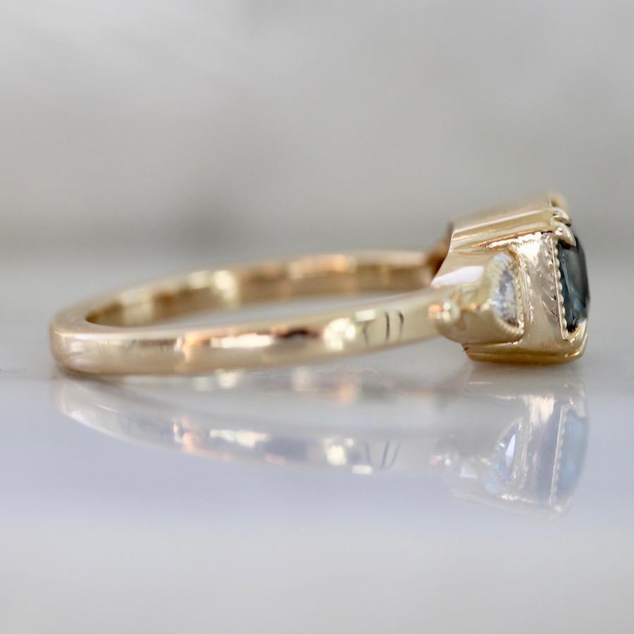 
            Jilian Maddin Ring Bicoastal Teal Blue Sapphire &amp; Diamond Ring