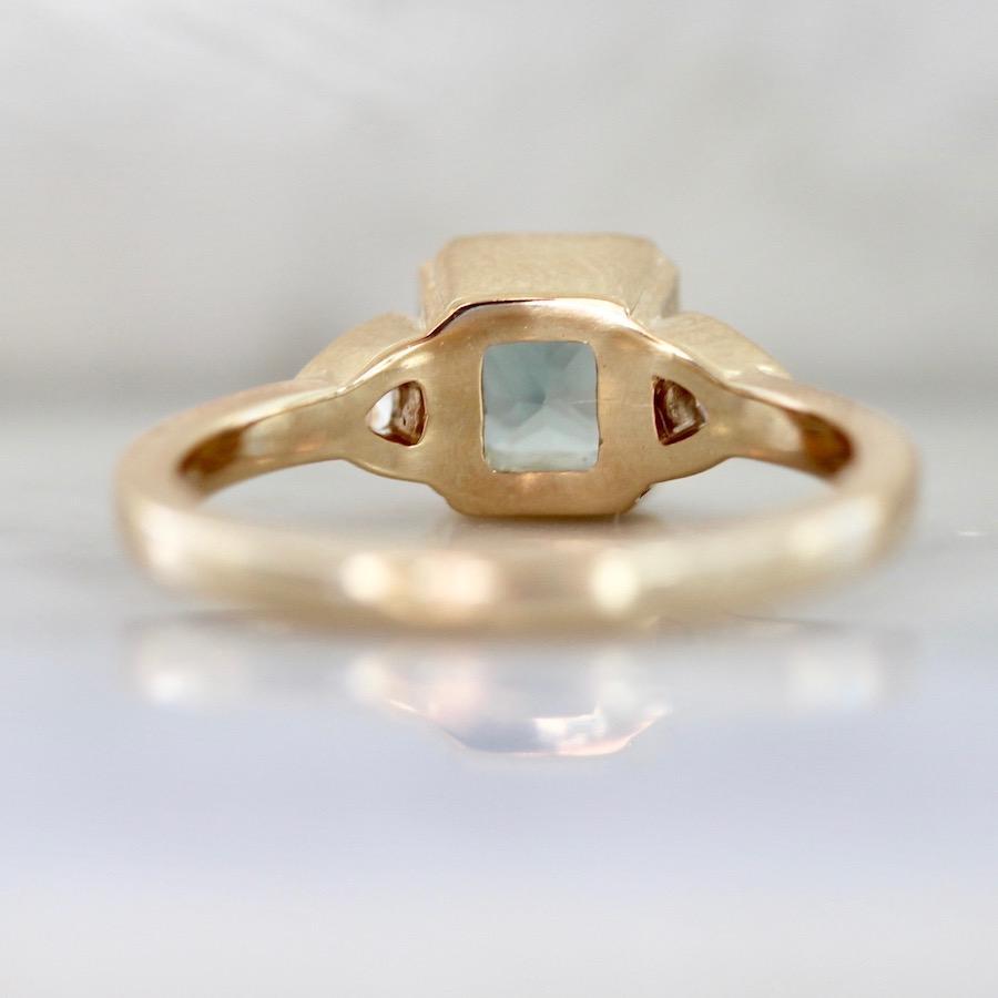 Jilian Maddin Ring Bicoastal Teal Blue Sapphire & Diamond Ring