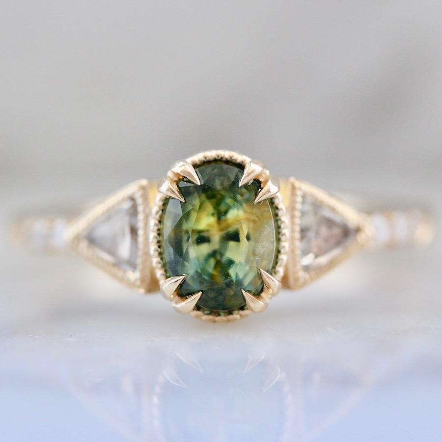 Jilian Maddin Ring Sea Shadow Parti-Sapphire and Diamond Ring