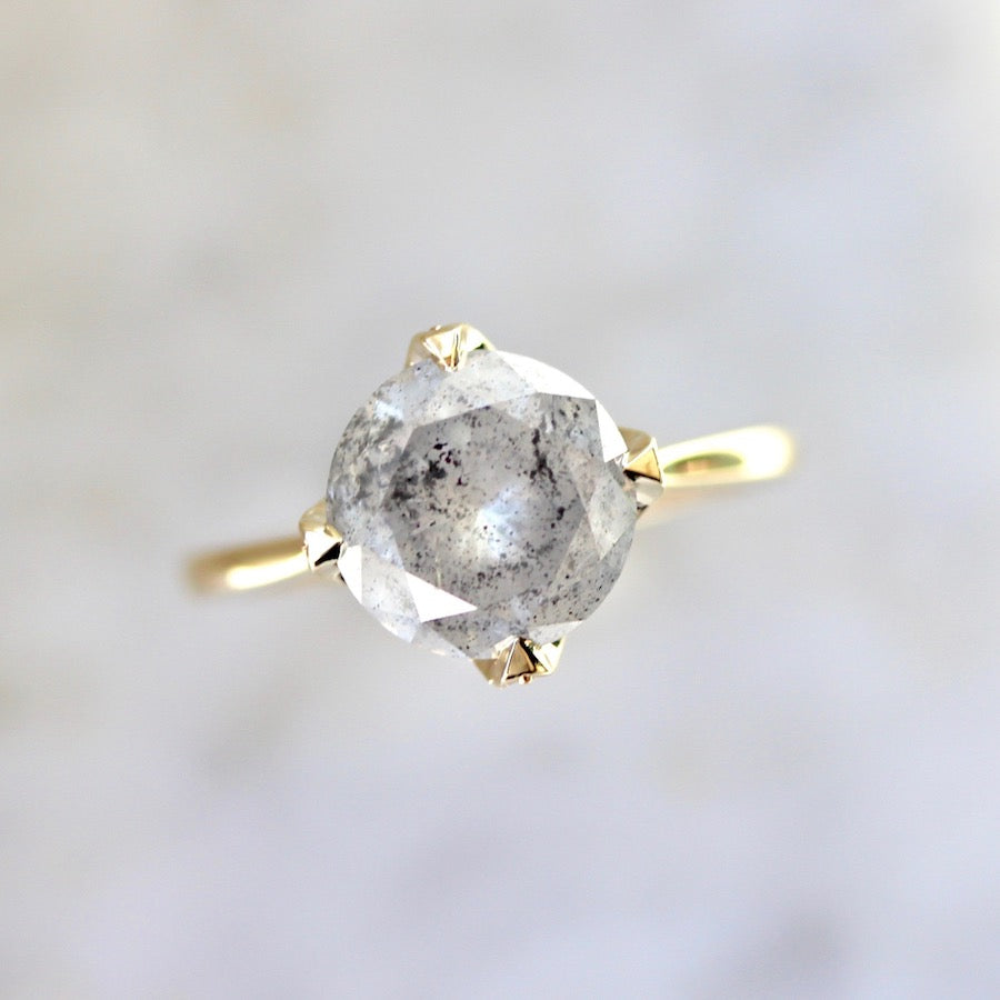 Reveille Round Cut Salt & Pepper Diamond Ring