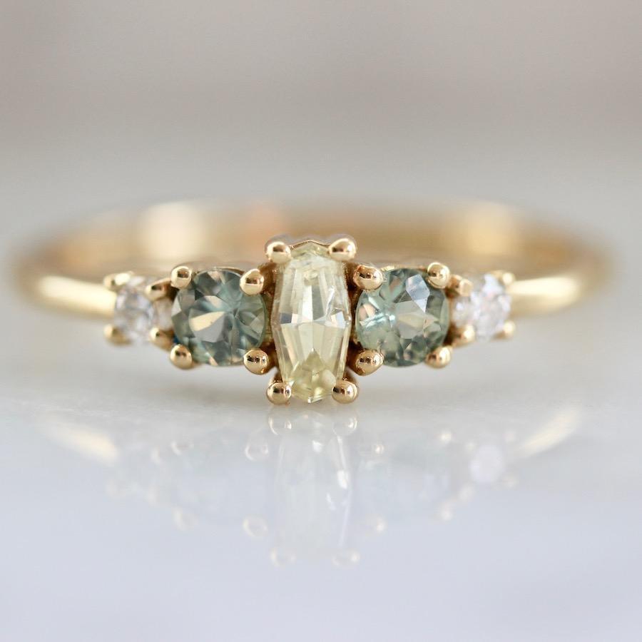 Larisa Lavins Ring Juniper Yellow Diamond and Sapphire Ring