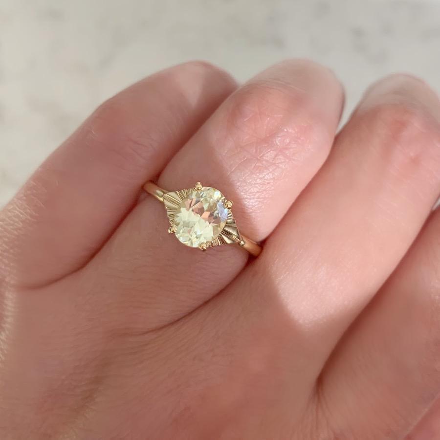 Larisa Lavins Ring Rockefeller Art Deco Oval Cut Ring