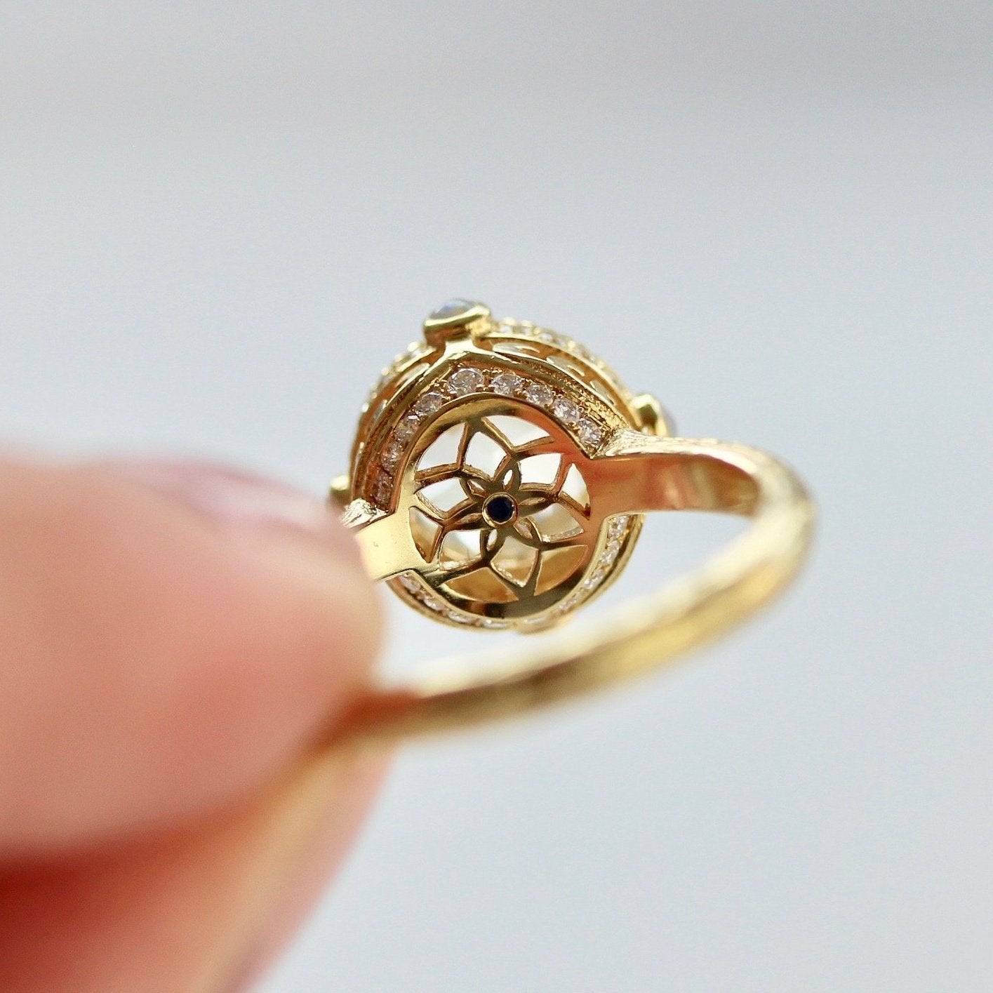 Maggi Simpkins Ring Anya White Rose Cut Ring