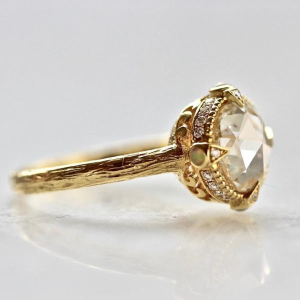 Maggi Simpkins Ring Anya White Rose Cut Ring