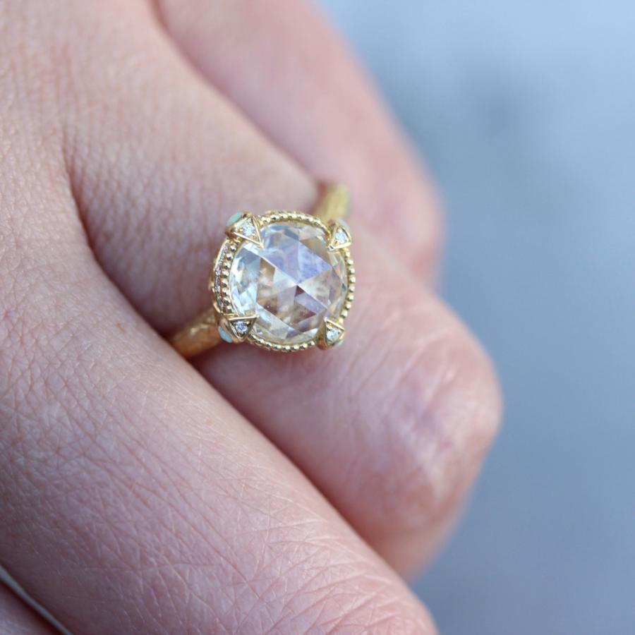 Maggi Simpkins Ring Anya White Rose Cut Ring