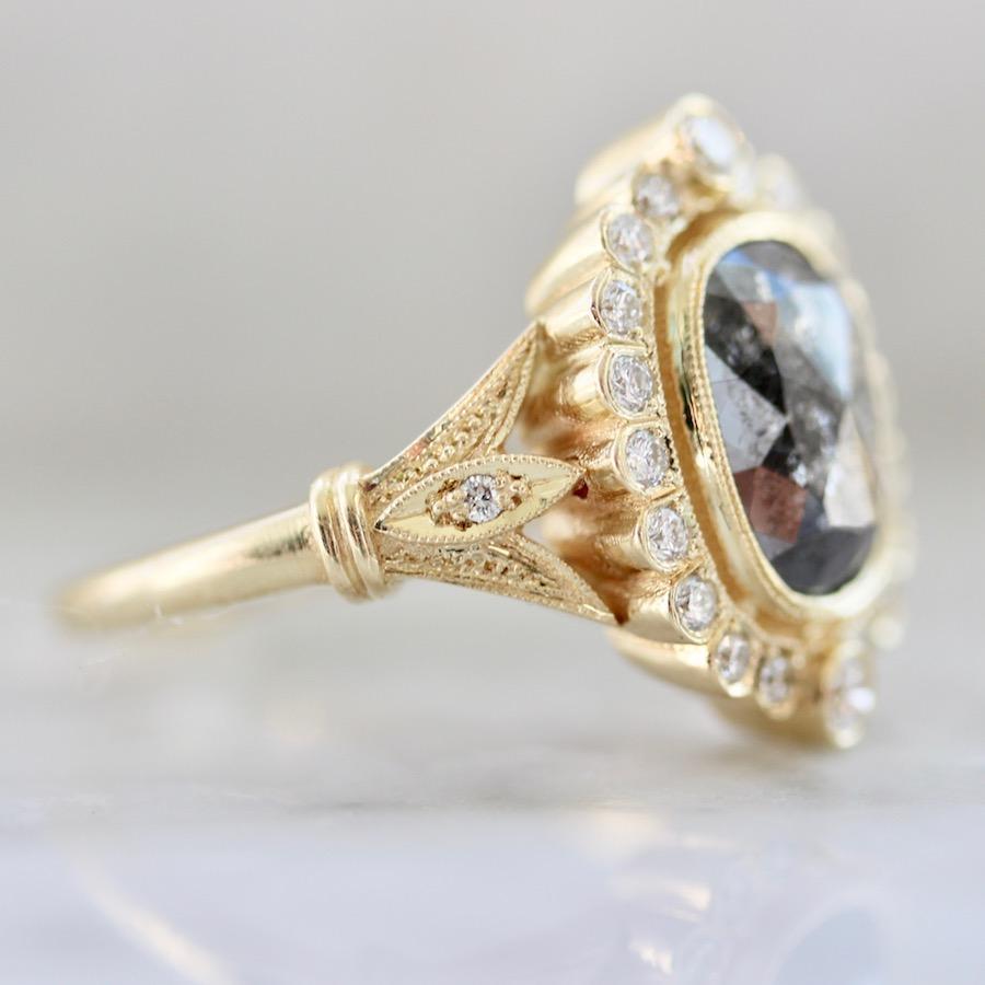 Mason Grace Current Ring Size - 7 Valentina Salt & Pepper Cushion Cut Diamond Ring