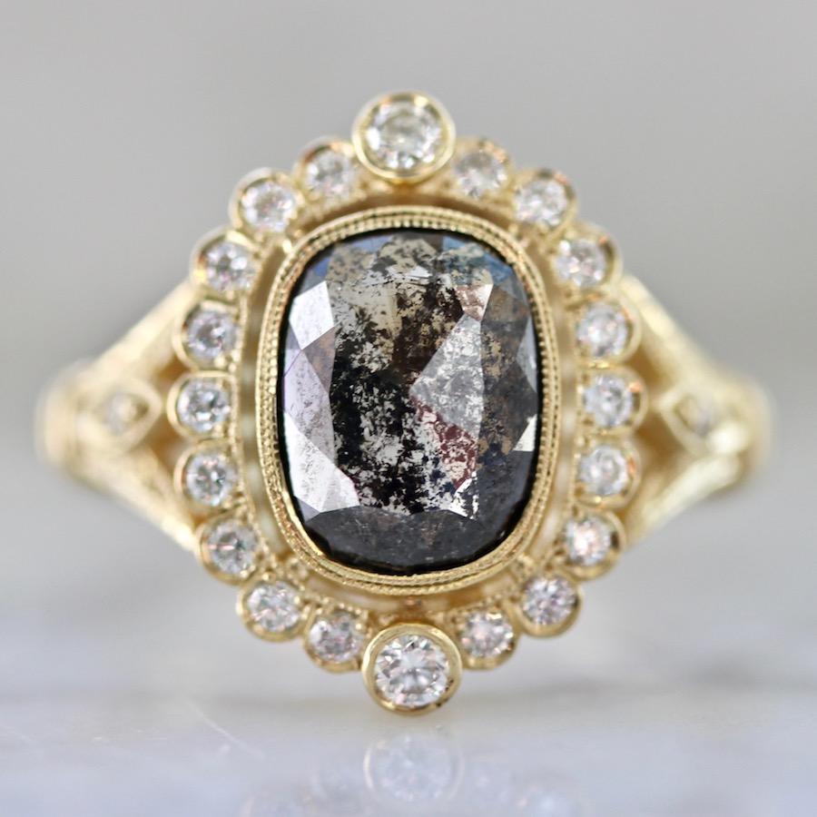 Mason Grace Current Ring Size - 7 Valentina Salt & Pepper Cushion Cut Diamond Ring