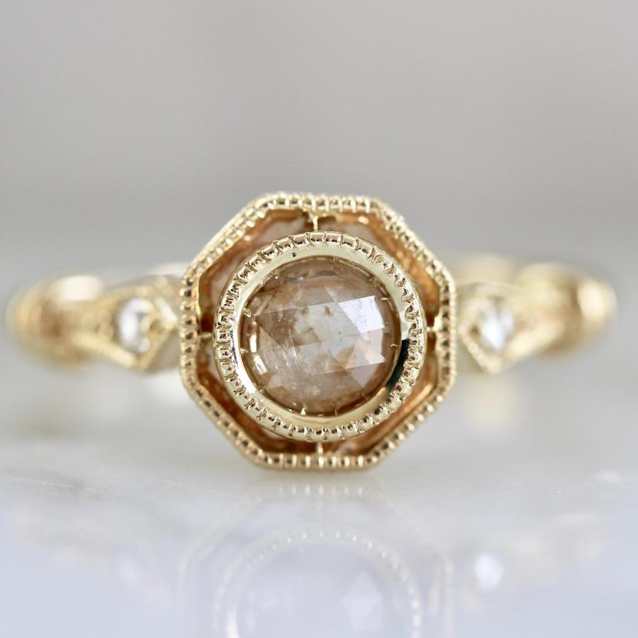 Mason Grace Ring Cosima Peach Rose Cut Diamond Ring