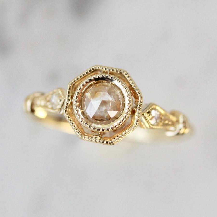 Mason Grace Ring Cosima Peach Rose Cut Diamond Ring