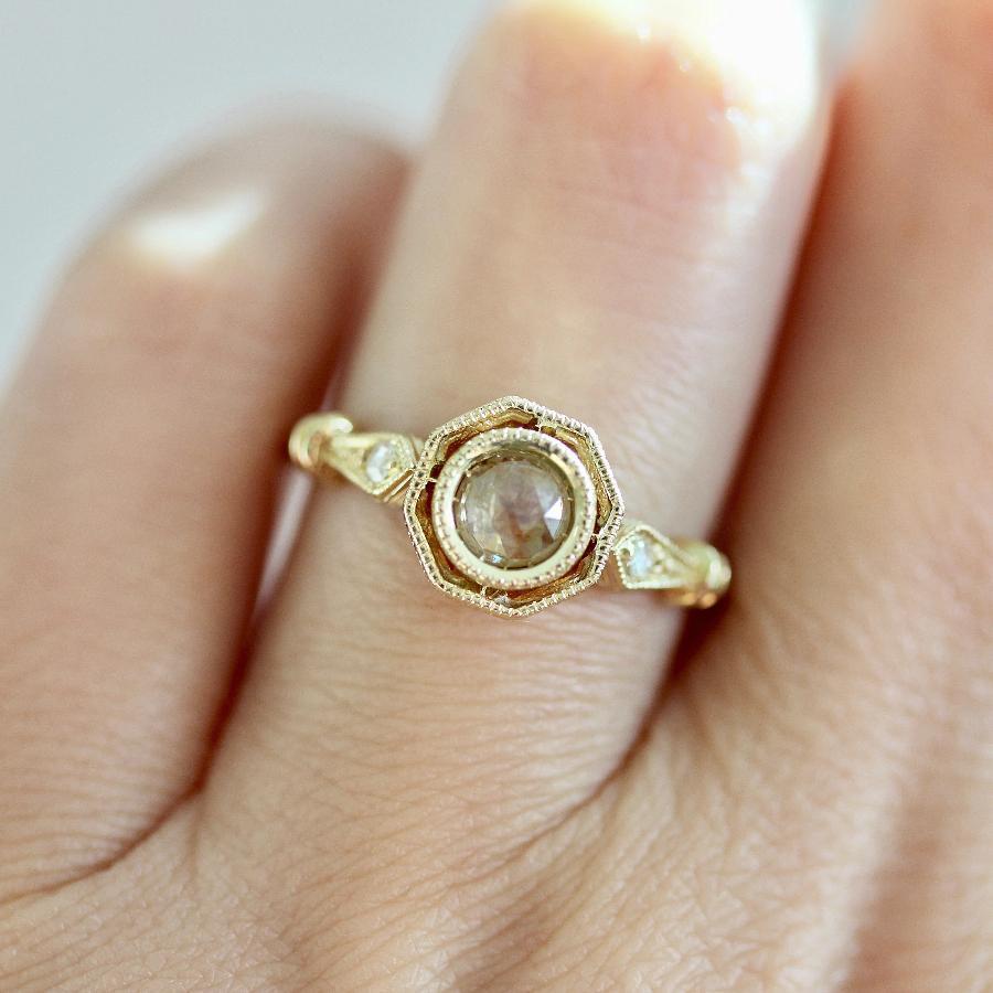 Mason Grace Ring Cosima Peach Rose Cut Diamond Ring