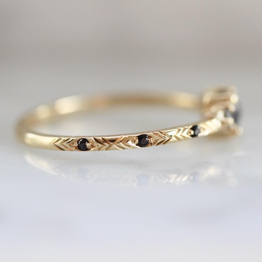 Mason Grace Ring Rowan Charcoal Rose Cut Diamond Ring