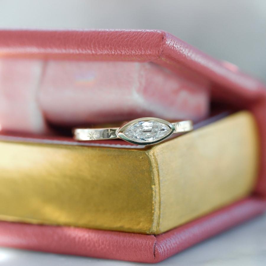 moval natural diamond ring