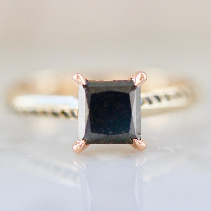 Nick Engel Ring Concord Princess Cut Black Diamond Ring