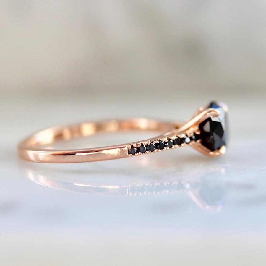 Nick Engel Ring Jaden Round Cut Black Diamond Ring