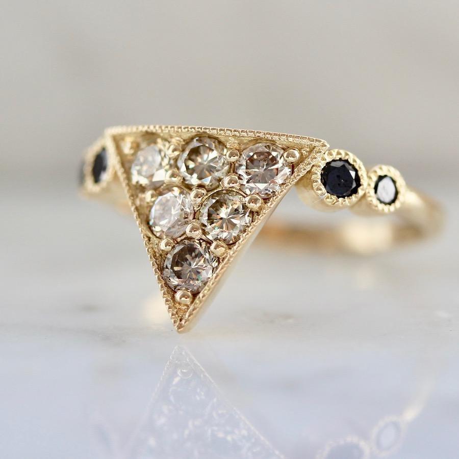 Nick Engel Ring On My Side Champagne Diamond Pyramid Ring
