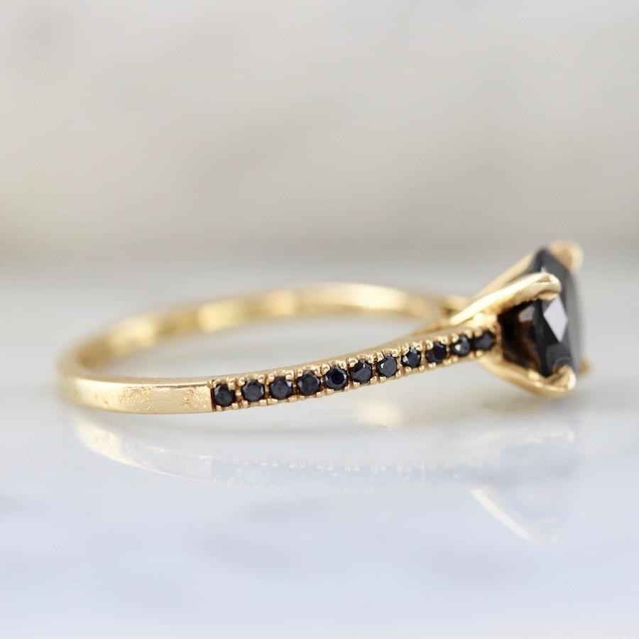 Nick Engel Ring Walden Round Cut Black Diamond Ring