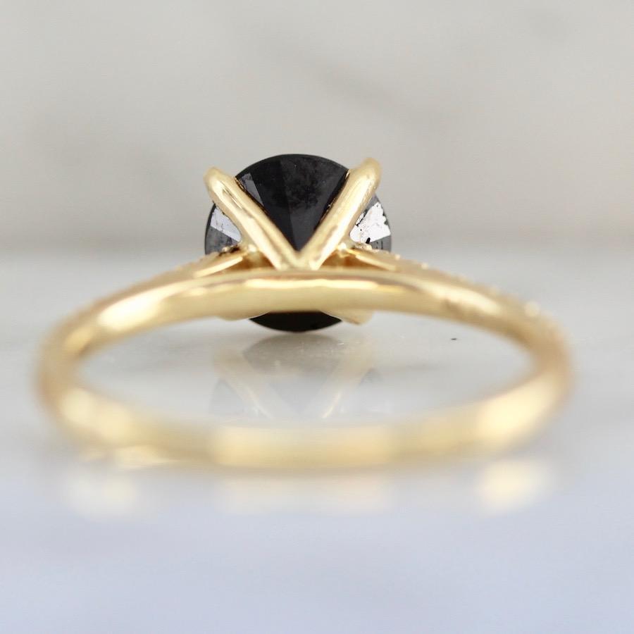 Nick Engel Ring Walden Round Cut Black Diamond Ring