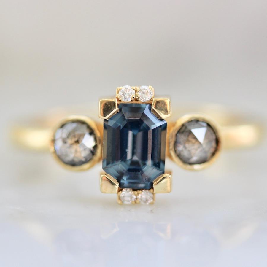 OctaHedron Ring Estella Spinel and Diamond Ring