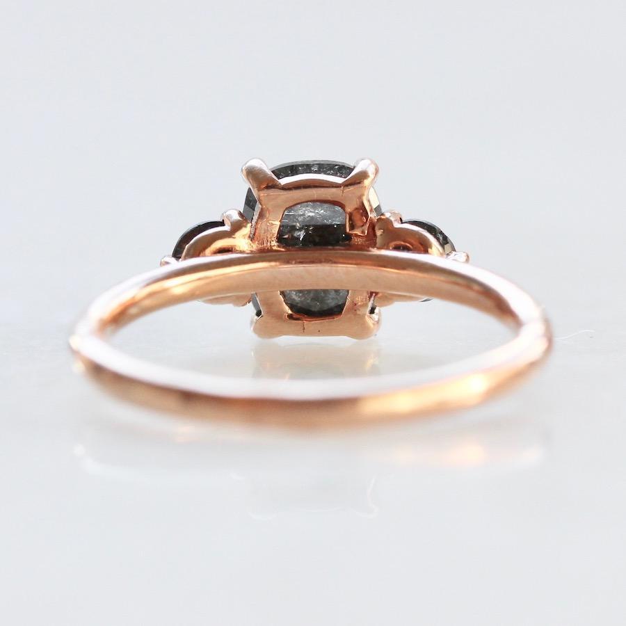 Point No Point Ring Bella Babe Cushion Rose Cut Diamond Ring