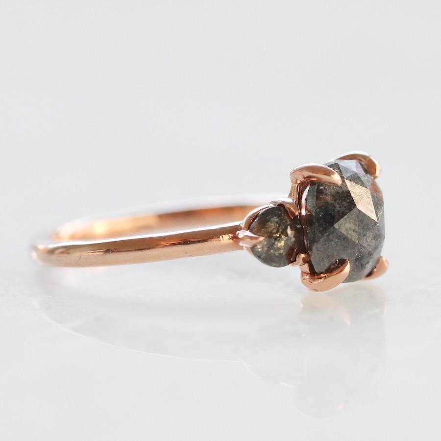 Point No Point Ring Bella Babe Cushion Rose Cut Diamond Ring