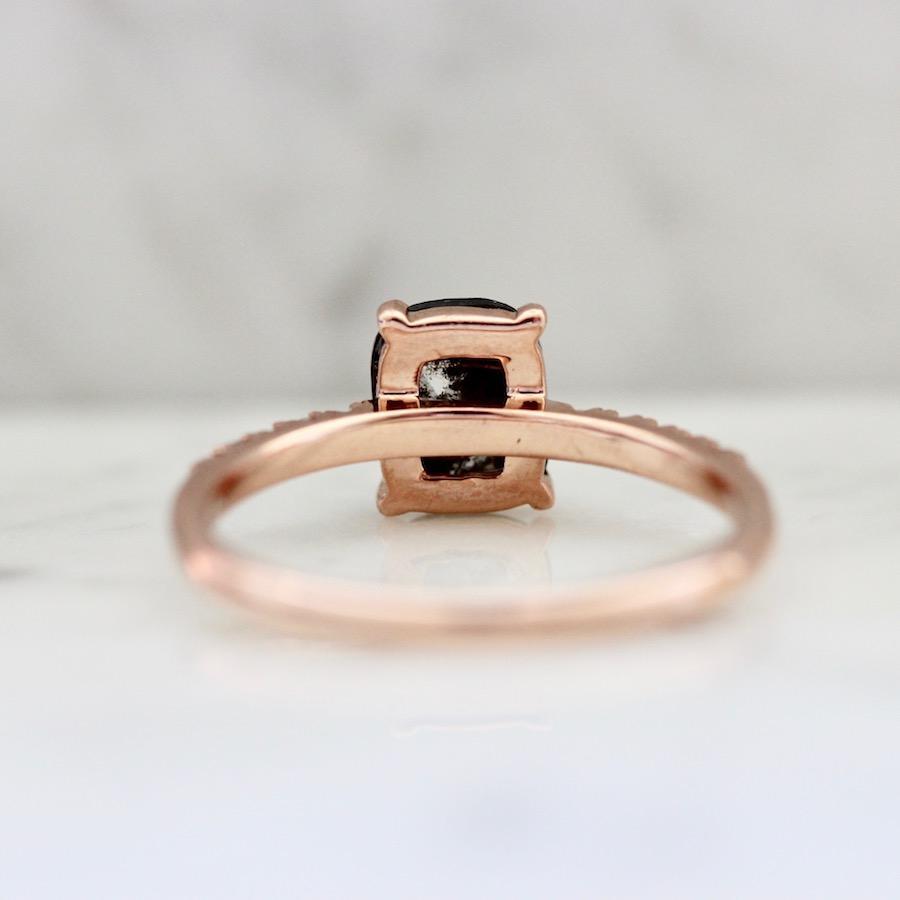 Point No Point Ring Bond Street Black Cushion Cut Diamond Ring