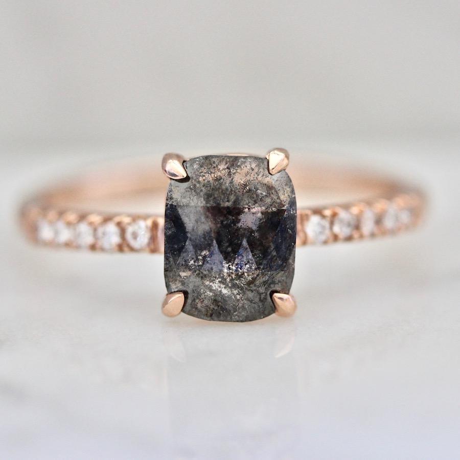 Point No Point Ring Bond Street Black Cushion Cut Diamond Ring