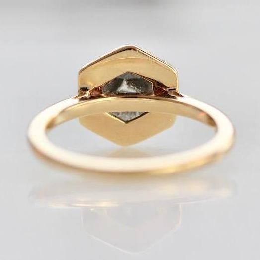 Point No Point Ring Helen Black Hexagon Cut Diamond Ring