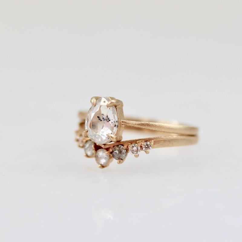
            Point No Point Ring Kacy Rose Cut Diamond Ring Set by Point No Point