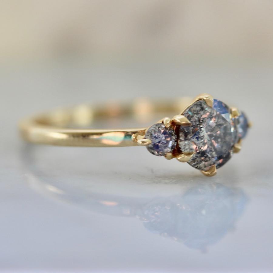 Rachel Boston Ring Current Ring Size 7.25 Antaras Salt & Pepper Diamond Ring