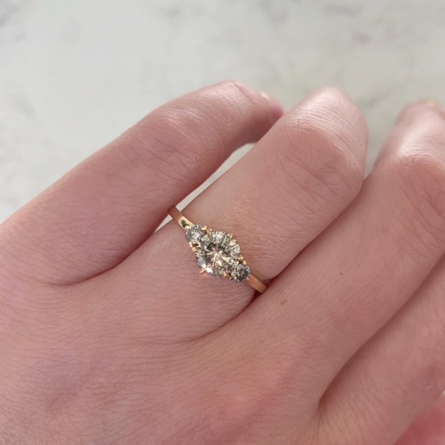 
            Rachel Boston Ring Current Ring Size 7.25 Antaras Salt &amp; Pepper Diamond Ring