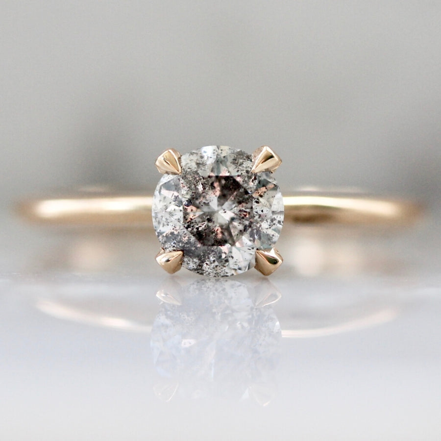 Brilliant cut salt and pepper diamond Clearance