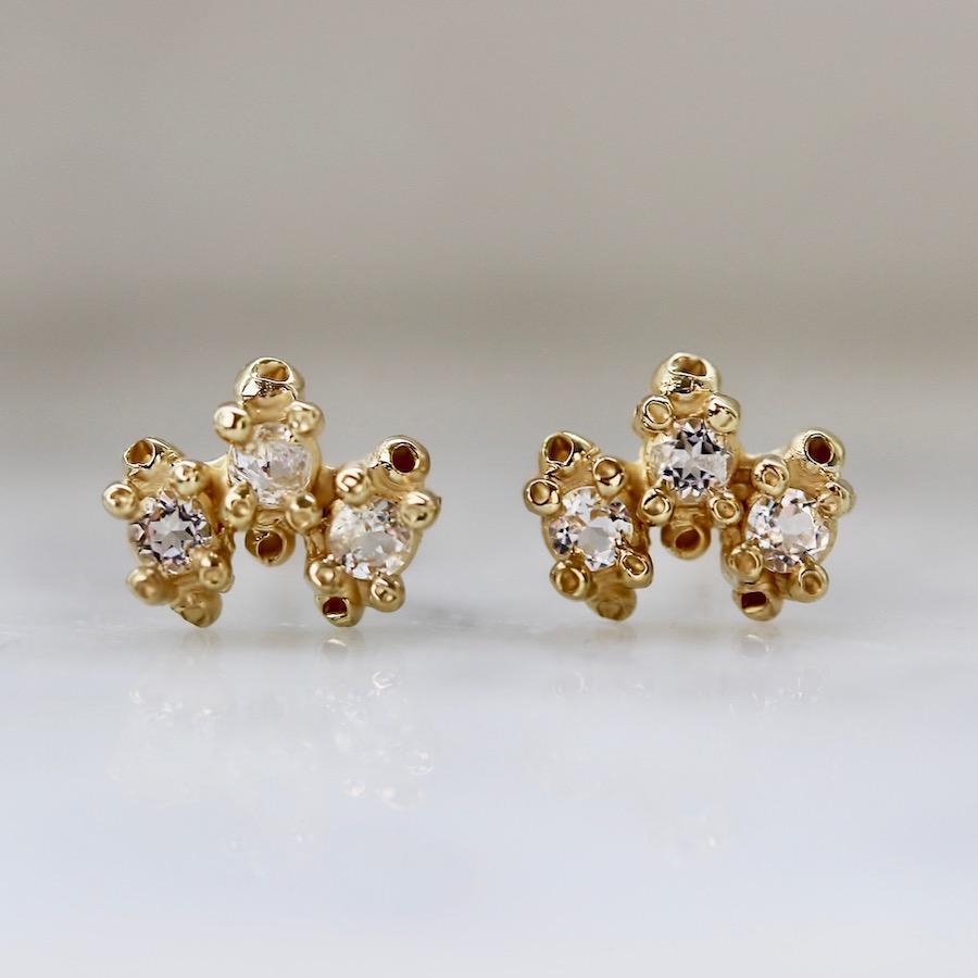 Ruta Reifen Earrings Moonlight Curve White Sapphire Earrings