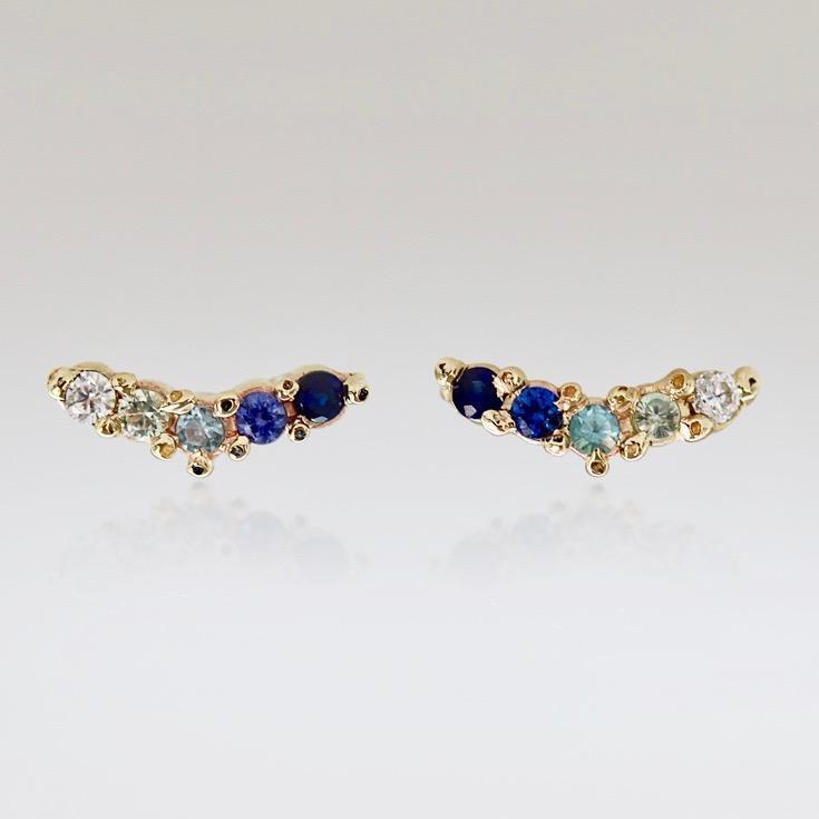 Ruta Reifen Earrings Woosh Blue Sapphire Earrings