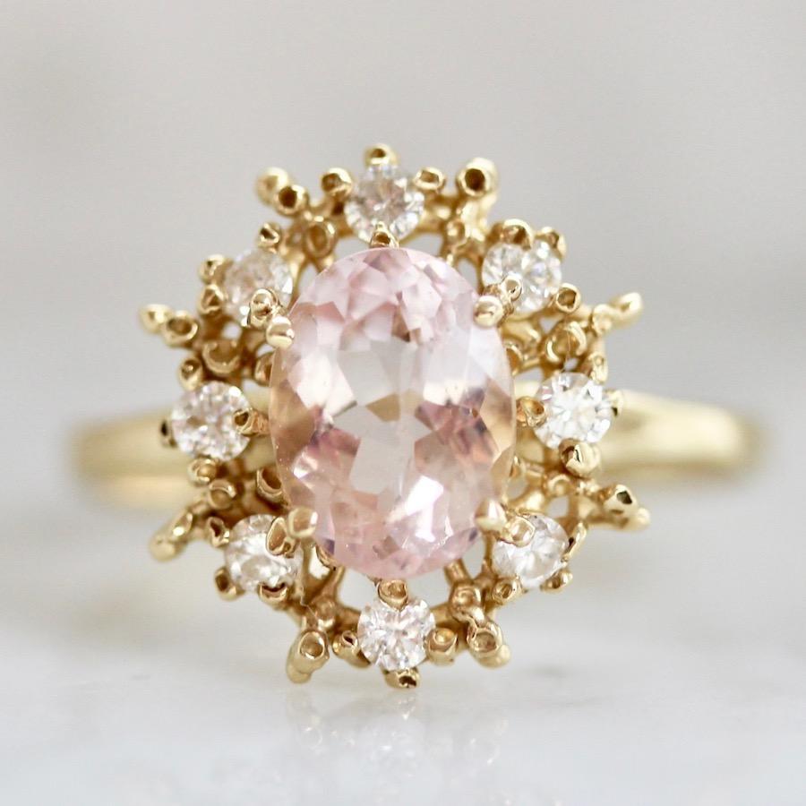 Ruta Reifen Ring Current Ring Size 6.5 Happy Heart Diamond & Morganite Ring