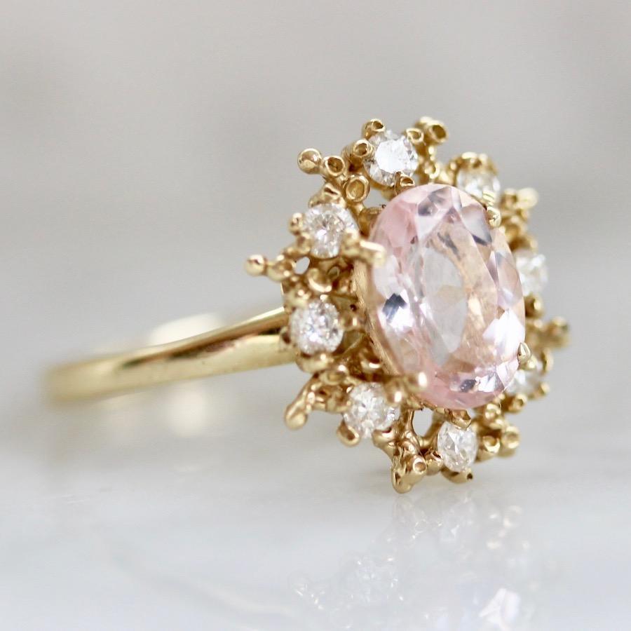 Ruta Reifen Ring Current Ring Size 6.5 Happy Heart Diamond & Morganite Ring